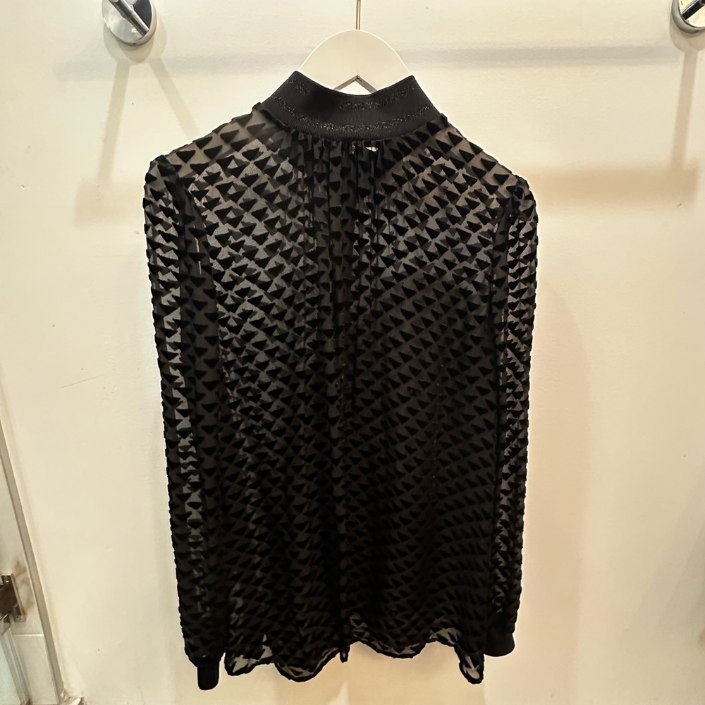 Tory Burch Black Textured Blouse